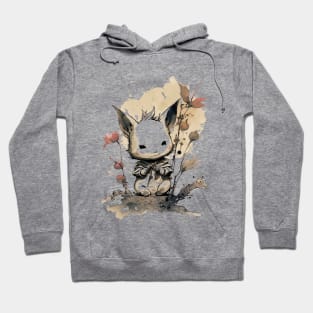 Kawaii Moogle inspired Sumi-e Art Hoodie